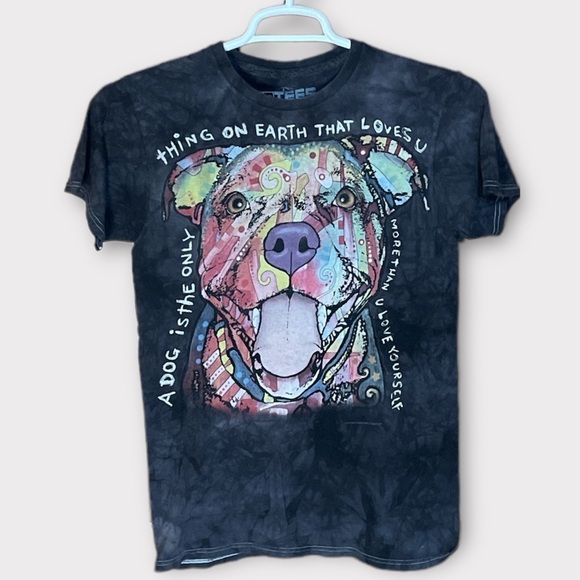 Dog love T-shirt Mens Small Bleached colorful Casual Nature Trendy Love Grunge - Picture 1 of 6